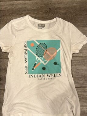 Indian Wells Graphic Tennis Tee - White